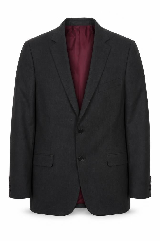 Front view of Marks & Spencer men’s grey polyester jacket suit jacket, size L