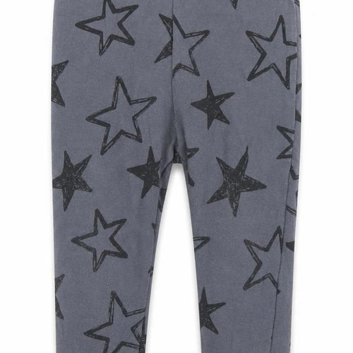 F&F Girls Grey Geometric Cotton Pedal Pusher Leggings Size 9-12 Months   - Stars