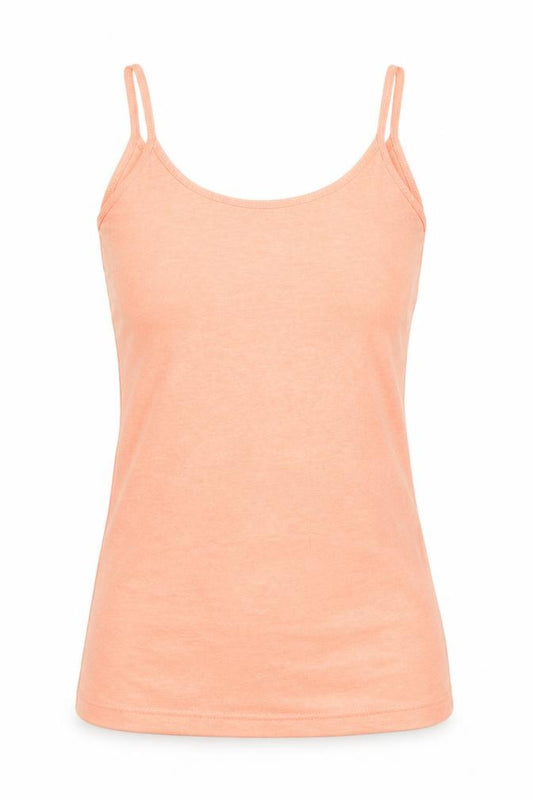 Front view of Atmosphere women’s orange polyester camisole tank, size UK 8, round neck