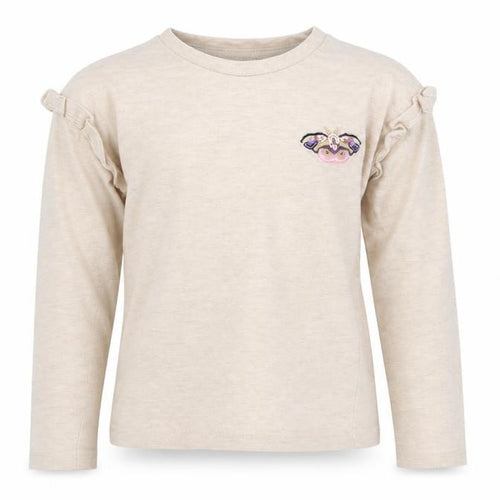 TU Girls Beige  Cotton Basic T-Shirt Size 4 Years Crew Neck  - Butterfly