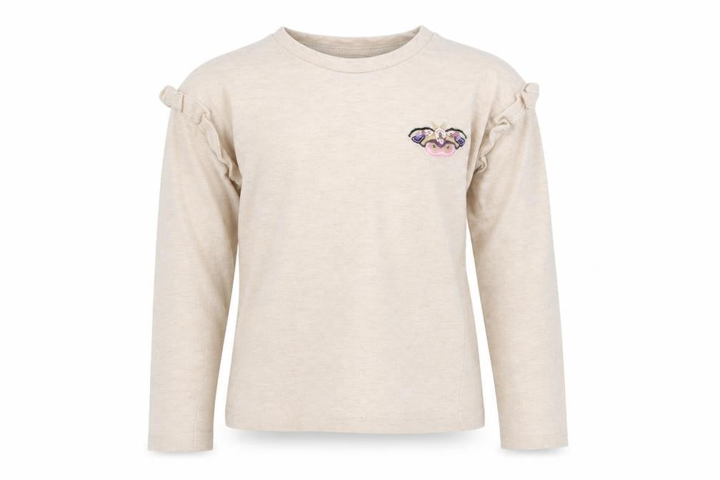 TU Girls Beige  Cotton Basic T-Shirt Size 4 Years Crew Neck  - Butterfly