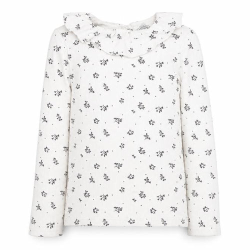 F&F Girls White Floral Cotton Basic T-Shirt Size 10 Years Round Neck Pullover