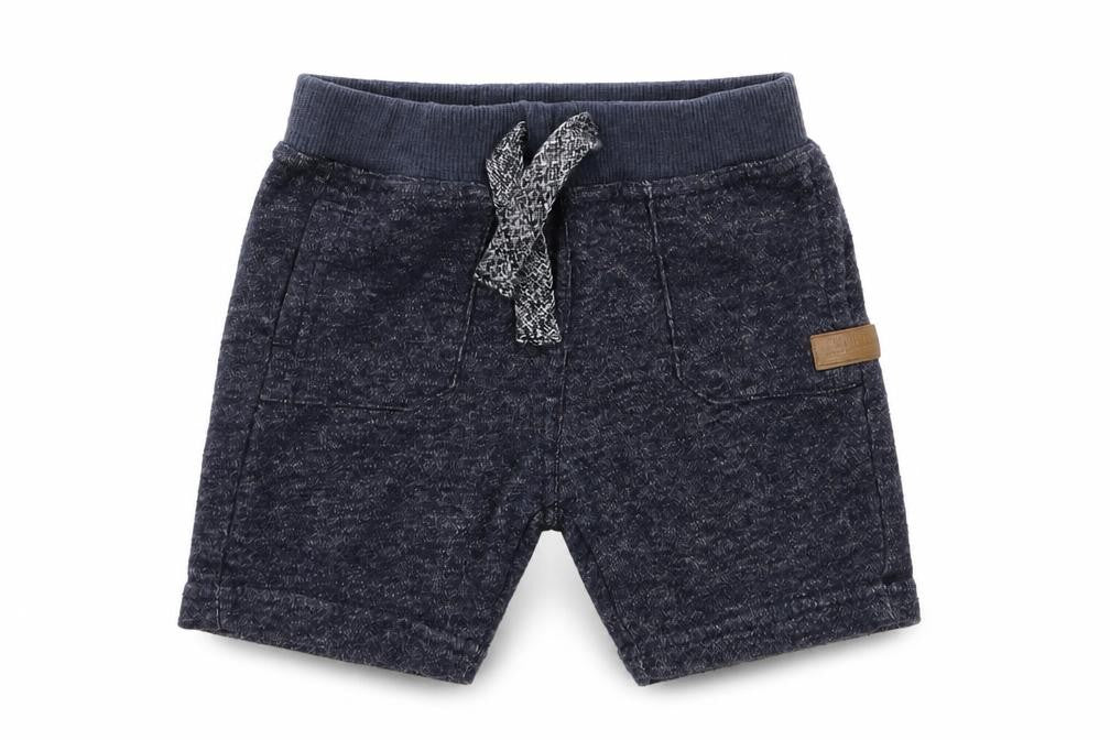 Mini Rebel Boys Blue  Cotton Cropped Trousers Size 12-18 Months  Drawstring