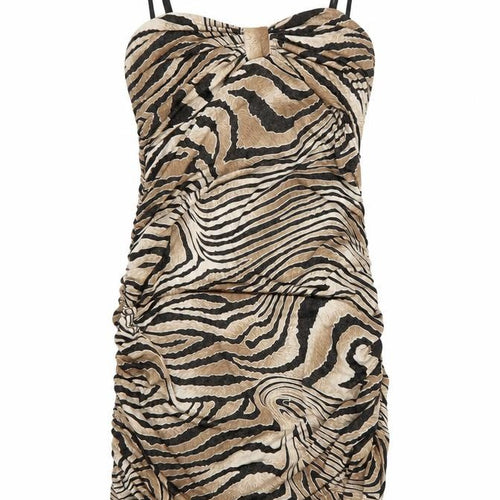 Evita Womens Brown Animal Print Polyester Bodycon  Size 8  Sweetheart Pullover