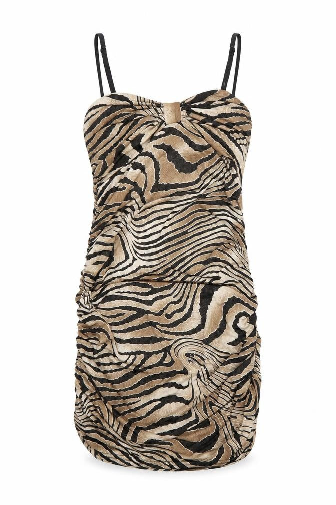 Evita Womens Brown Animal Print Polyester Bodycon  Size 8  Sweetheart Pullover