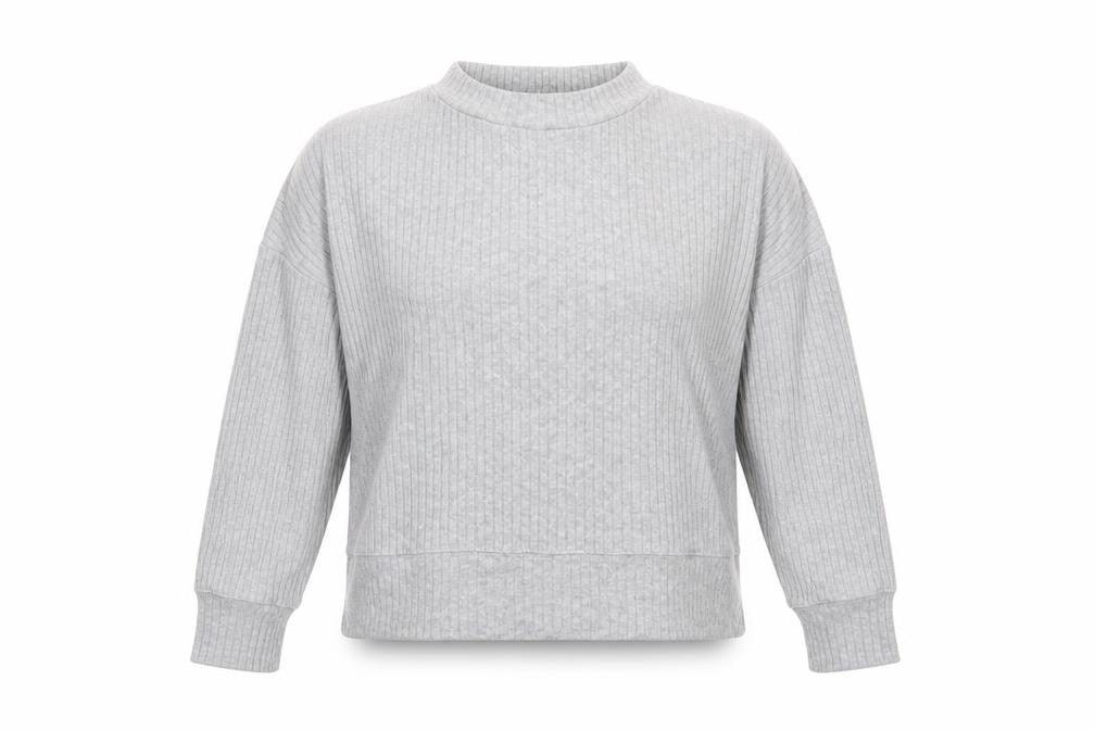 Primark Womens Grey  Viscose Jersey T-Shirt Size S High Neck - Ribbed