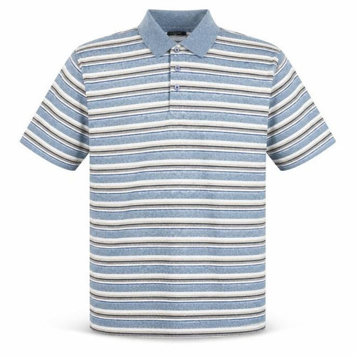 Leisurewear Mens Multicoloured Striped Cotton  Polo Size L Collared