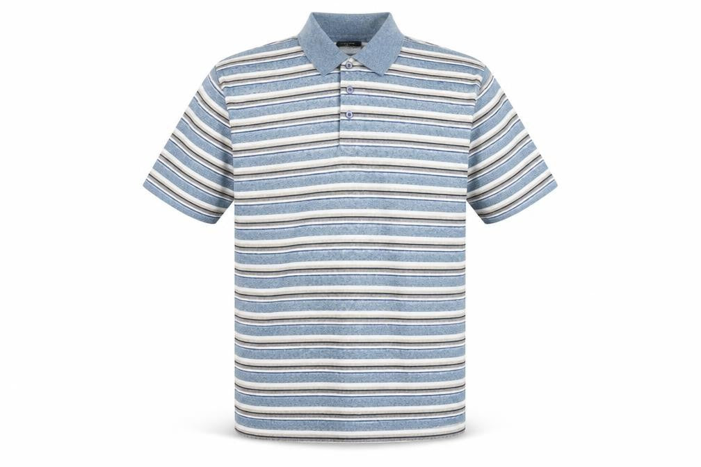 Leisurewear Mens Multicoloured Striped Cotton  Polo Size L Collared
