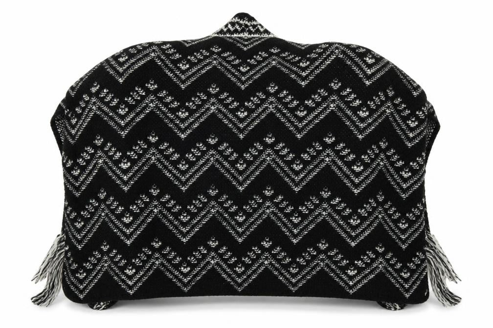 NEST Womens Black V-Neck Geometric Acetate Shrug Jumper Size S