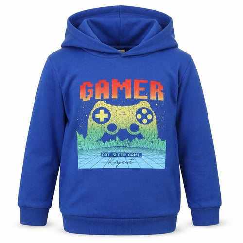 Dunnes Stores Boys Blue  Cotton Pullover Hoodie Size 5-6 Years   - Gamer