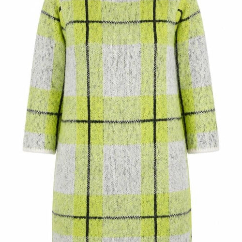 Fashion Union Womens Green Round Neck Plaid Acrylic Tunic Jumper Size 6