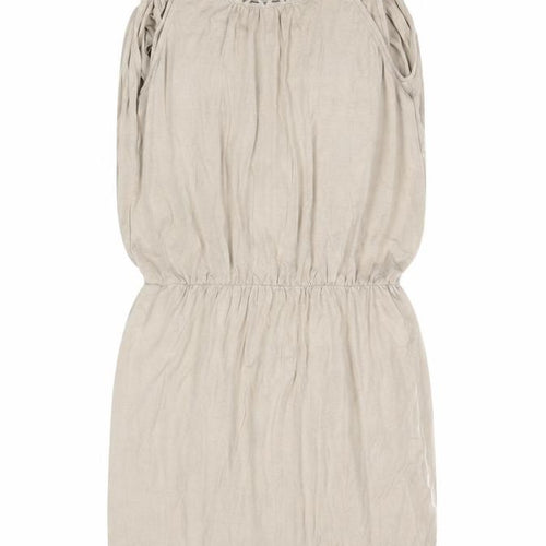 New Look Womens Beige  Viscose Fit & Flare  Size 8  Round Neck