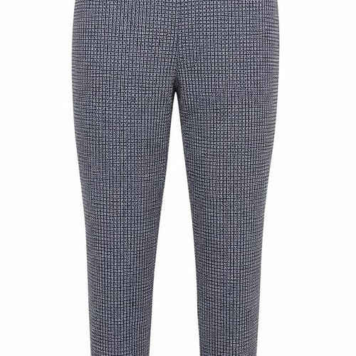 New Look Womens Blue Geometric Viscose Trousers  Size 8 L26 in Regular Zip