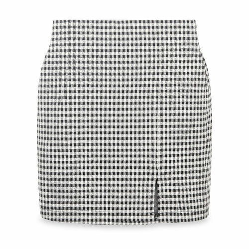 New Look Womens Grey Plaid Polyester Straight & Pencil Skirt Size 6