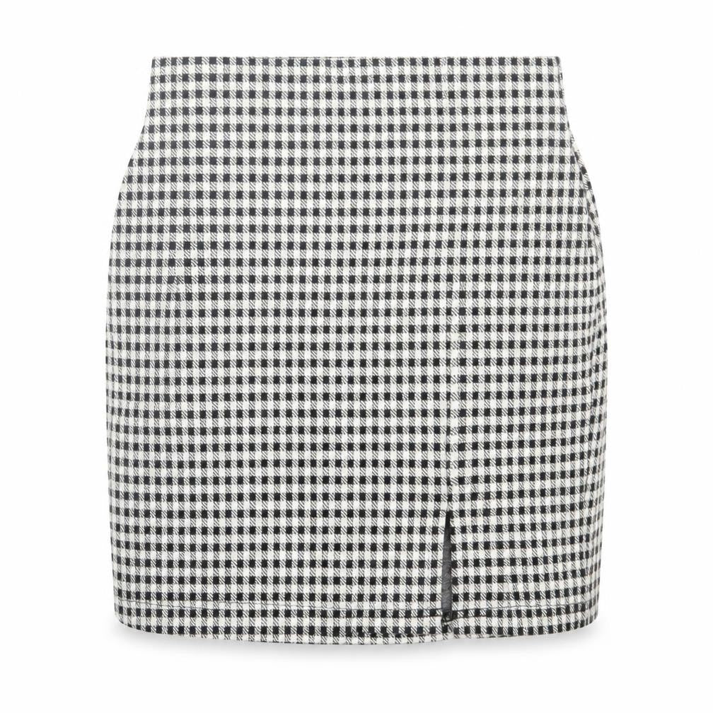 New Look Womens Grey Plaid Polyester Straight & Pencil Skirt Size 6