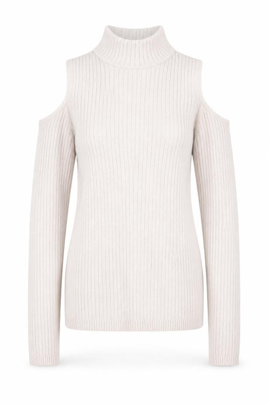 Front view of Atmosphere women’s pink mock neck viscose jumper, size UK 8