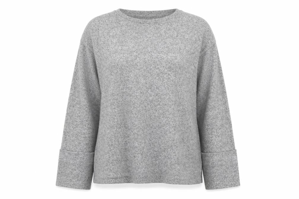 Front view of George women’s grey round neck polyester jumper, size XS