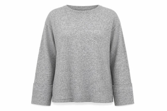Front view of George women’s grey round neck polyester jumper, size XS