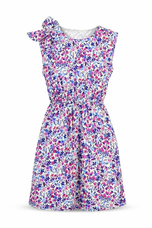 Front view of Influence women’s beige floral polyester shift, size UK 10, round neck pullover