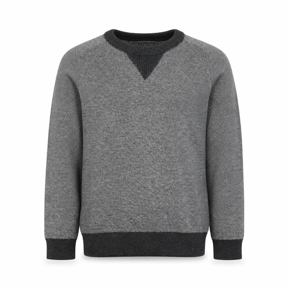 Front view of Undeniable Dudes boys’ grey round neck 100% cotton jumper, size 8, years