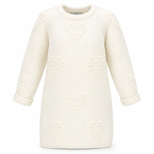 Primark Girls White  Acrylic Jumper Dress  Size 24 Months  Crew Neck Pullover