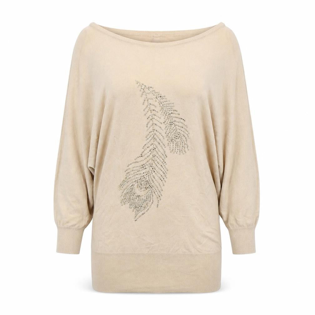 Front view of Oasis women’s pink round neck cotton jumper, size S
