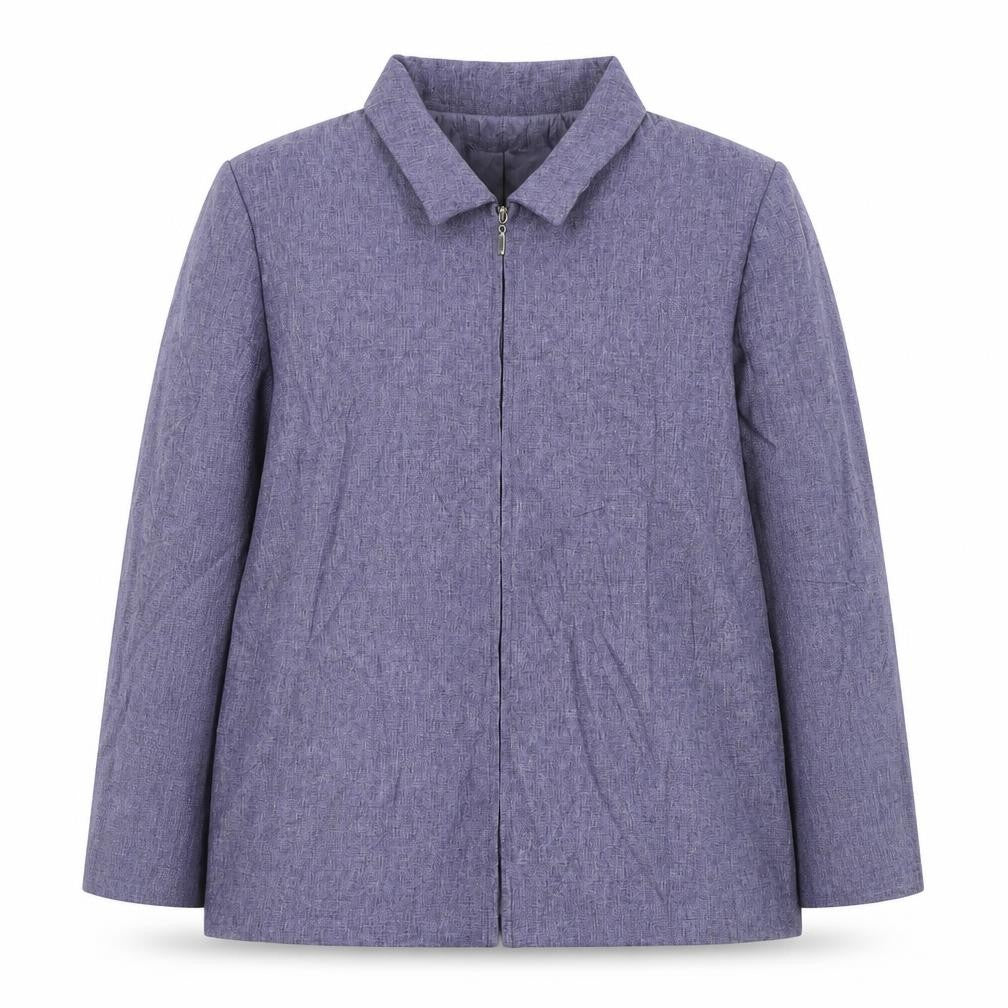 Front view of BHS women’s blue jacket, size UK 16, zip