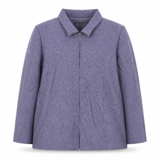 Front view of BHS women’s blue jacket, size UK 16, zip