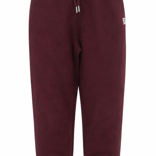 New Look Girls Red  Cotton Jogger Trousers Size 9 Months  Regular Drawstring