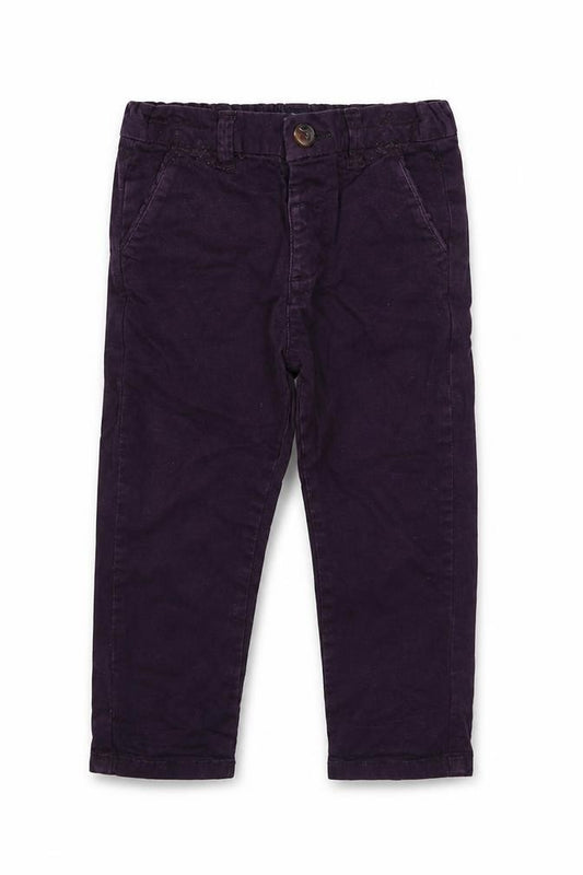 Front view of Next boys’ purple cotton jogger jeans, size 18-24, months zip
