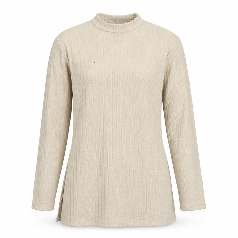 Front view of SHEIN women’s beige round neck polyester jumper, size L