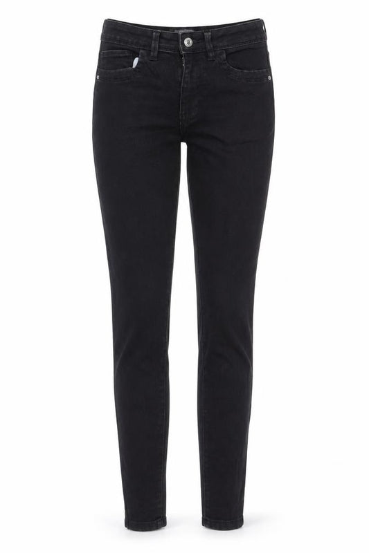 Front view of Primark women’s grey cotton skinny jeans, size UK 8, 26-inch leg regular