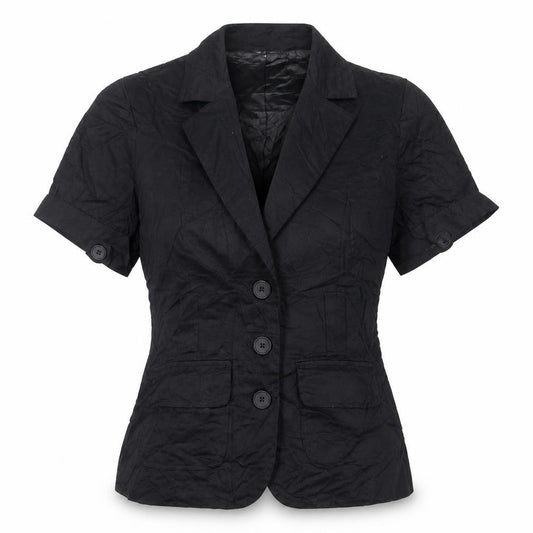 Front view of Miss Posh women’s black jacket blazer, size UK 12, button