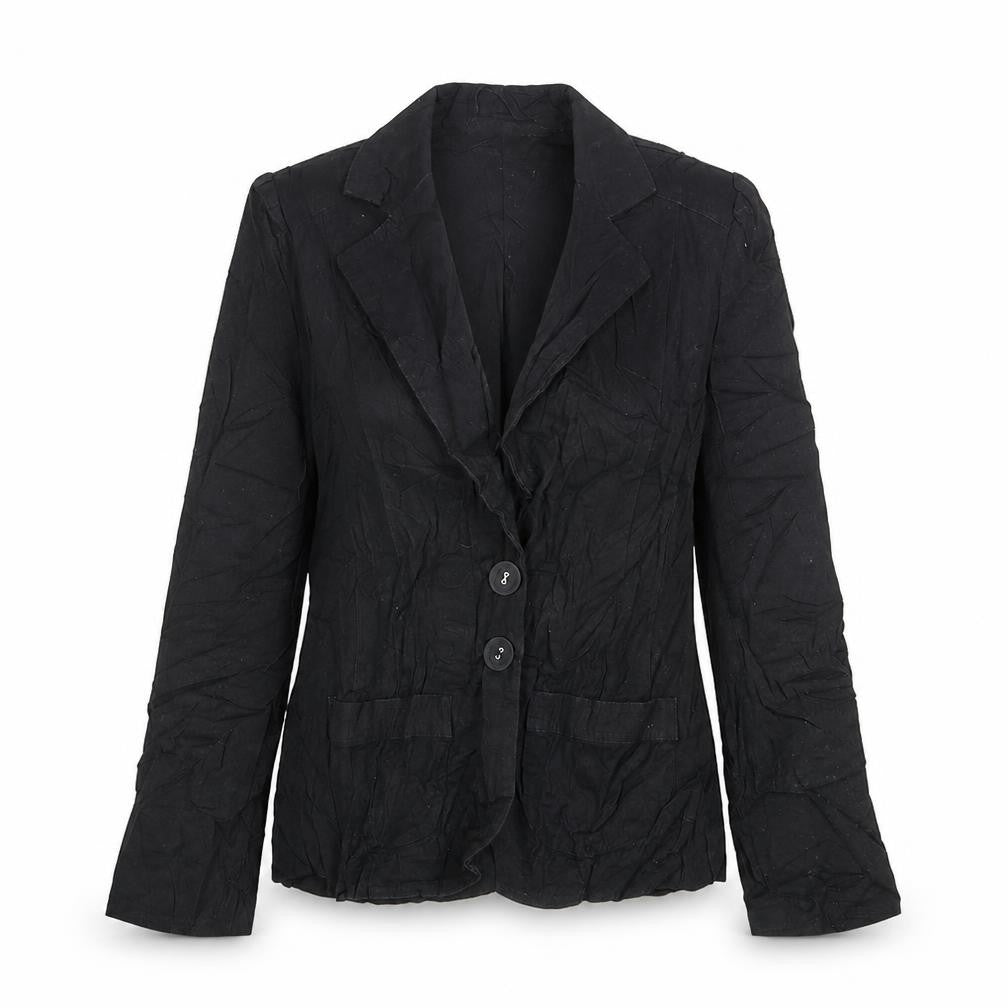 Front view of Cherokee women’s black jacket blazer, size UK 8, button