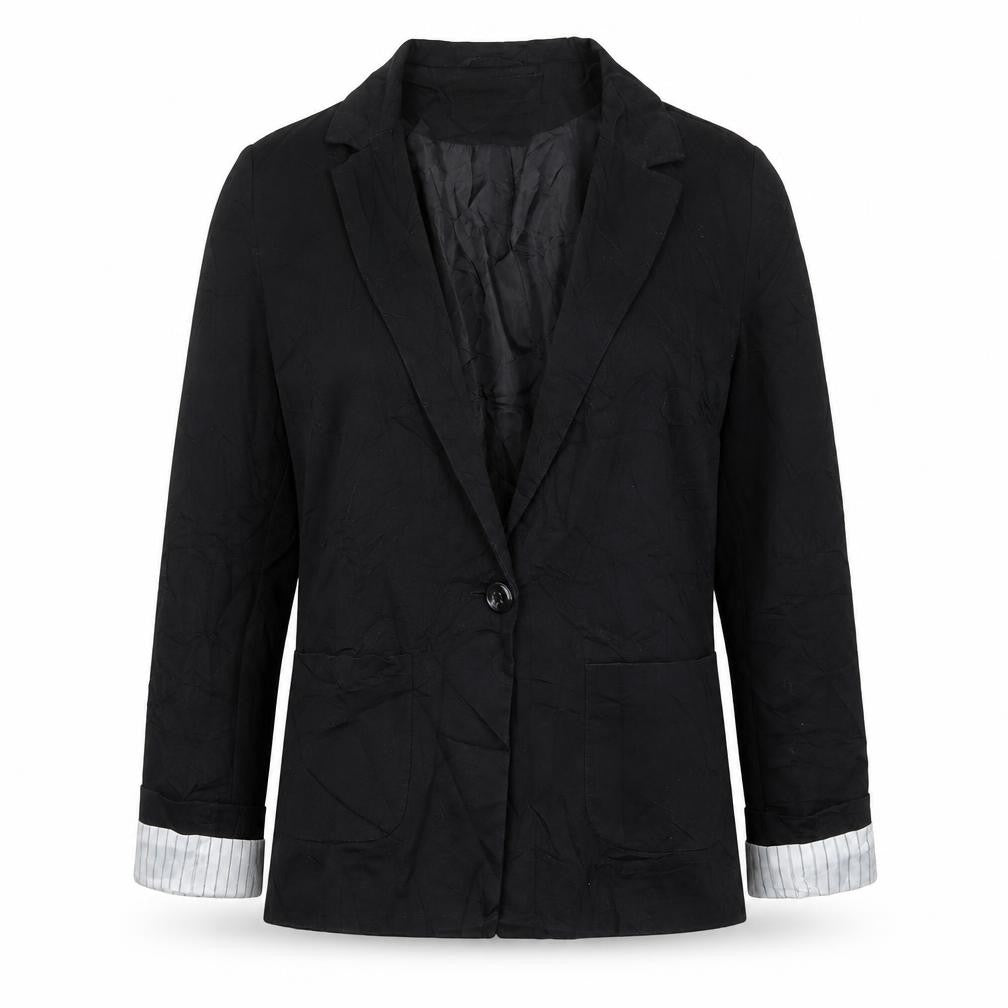 Front view of Evie Collection women’s black jacket blazer, size UK 10, button