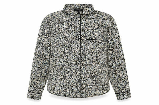 Front view of Atmosphere women’s multicoloured floral polyester basic button-up, size UK 10, collared