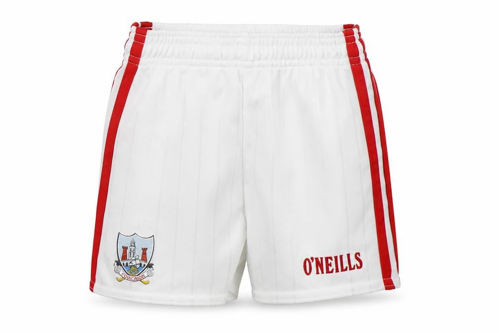 Front view of O'Neill boys’ white polyester sweatpants, size 0-3, months - corgaigh