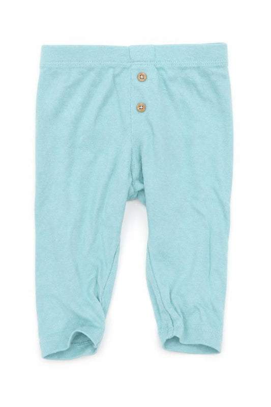 Front view of Marks & Spencer Baby Blue Cotton Jogger Leggings, size 3-6, Months