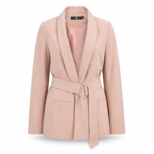 Front view of Missguided women’s pink jacket, size UK 4, tie