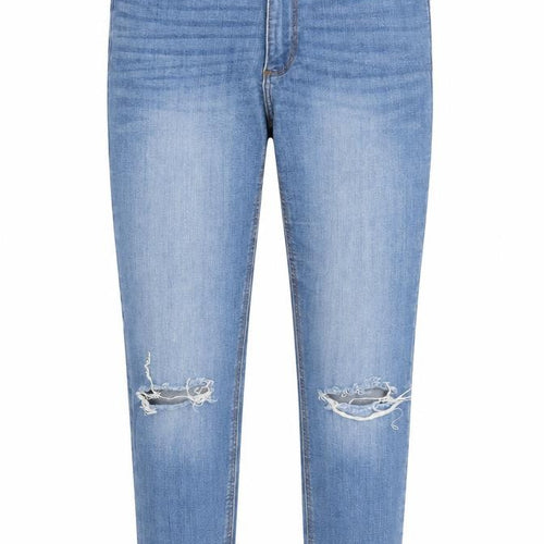 Denim & Co. Womens Blue  Cotton Straight Jeans Size 8 L27 in Regular Zip