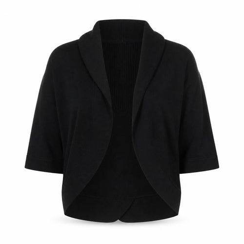 Principles Womens Black V-Neck  Acrylic Shrug Jumper Size 10