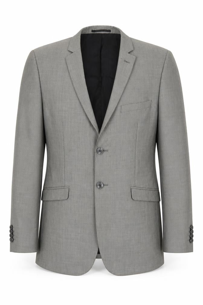 Front view of F&F men’s grey polyester jacket suit jacket, size M