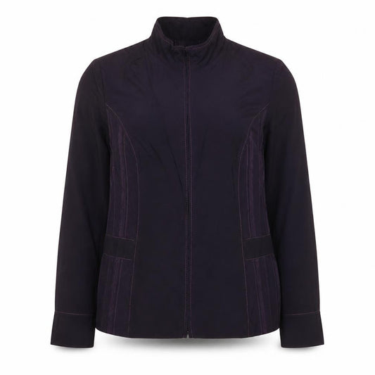 Front view of Affinites women’s purple jacket, size UK 16, zip