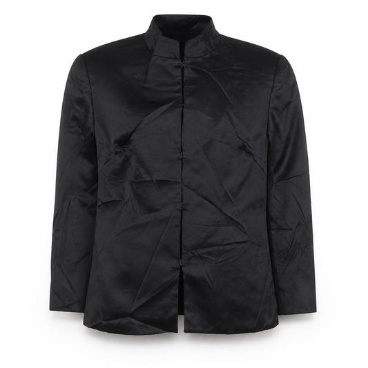 Front view of InWear women’s black jacket, size UK 10, hook & eye