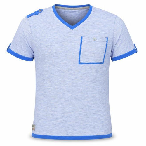 Dissident Mens Blue Striped Cotton  T-Shirt Size S V-Neck
