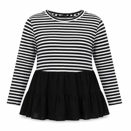 Dorothy Perkins Womens Black Striped Viscose Basic T-Shirt Size 10 Round Neck
