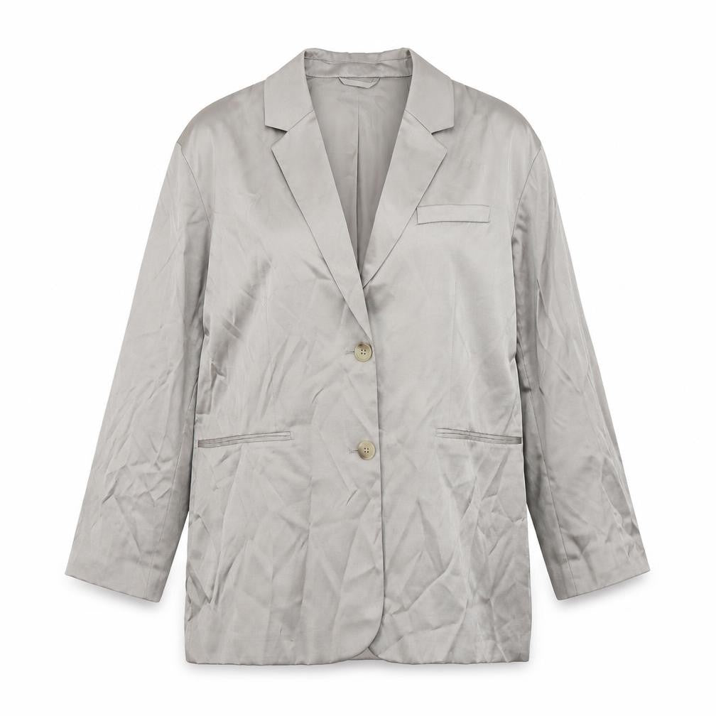 Front view of H&M women’s silver jacket, size S