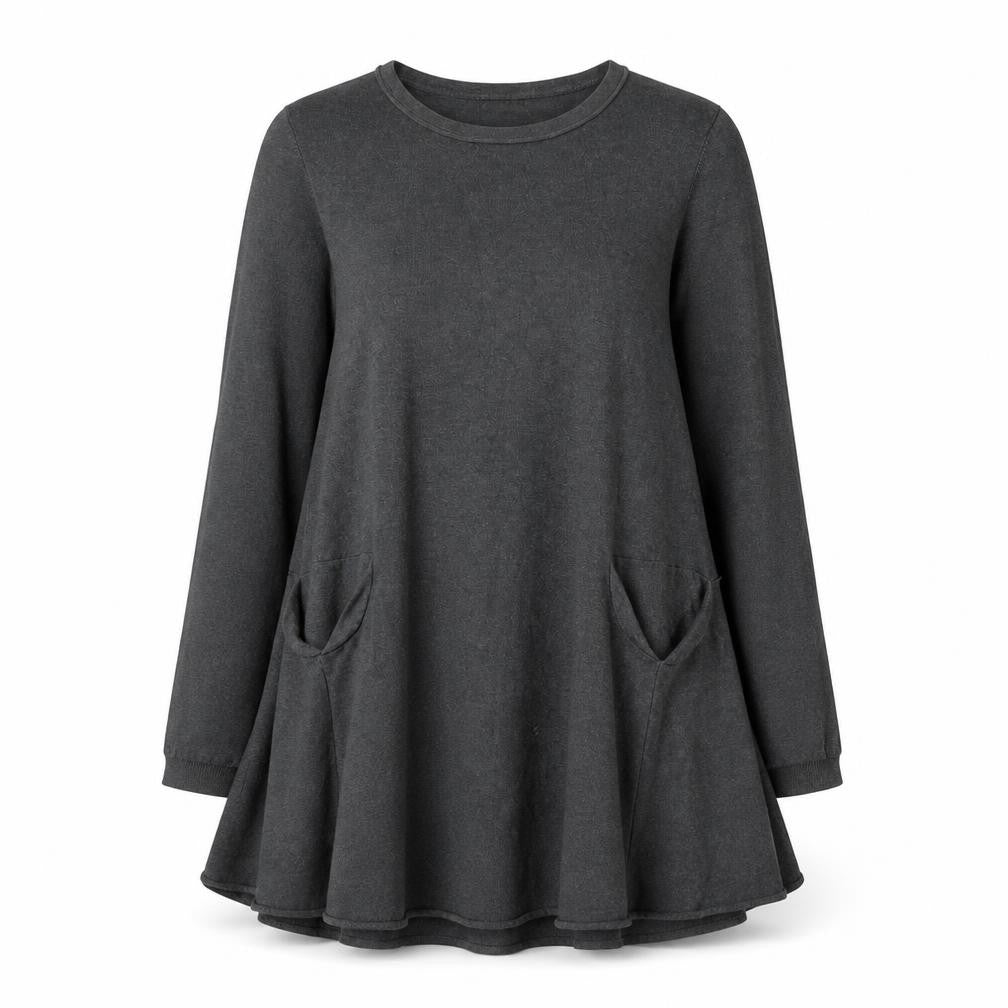 Front view of Studio women’s grey round neck polyester jumper one size