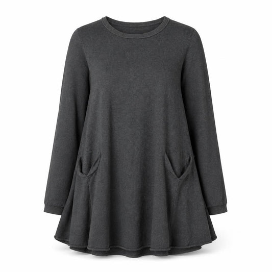 Front view of Studio women’s grey round neck polyester jumper one size