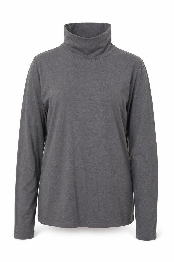 Front view of Red Herring women’s grey mock neck polyester jumper, size UK 10